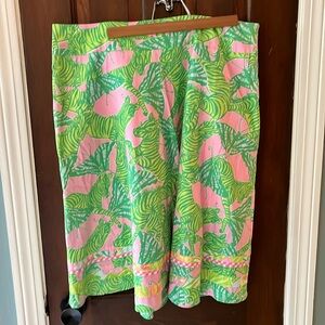 LILLY PULITZER Skirt Brazilian Zebra Butterfly Green Pink Preppy Classic Print